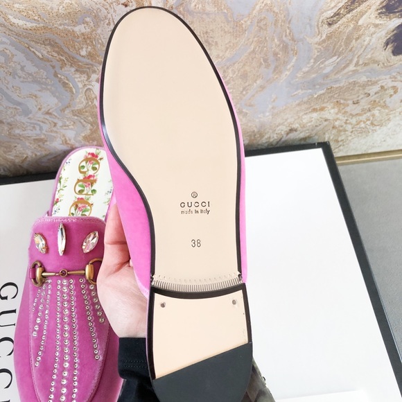New! Gucci Princetown Horsebit Crystal MuleLoafers - Picture 11 of 12